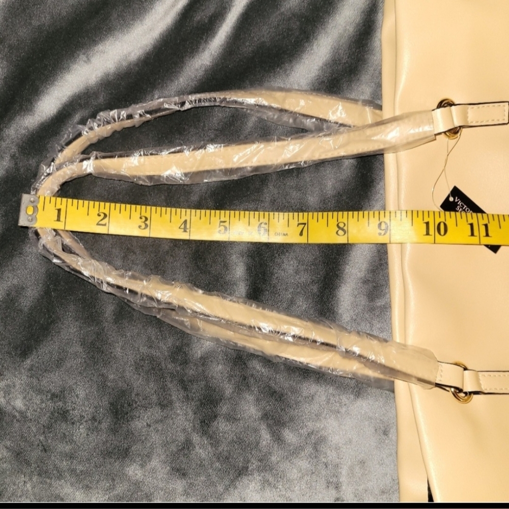 NWT Victorias Secret Cinch Top Tote Bare Faux Leather Bag Purse - Picture 7 of 11